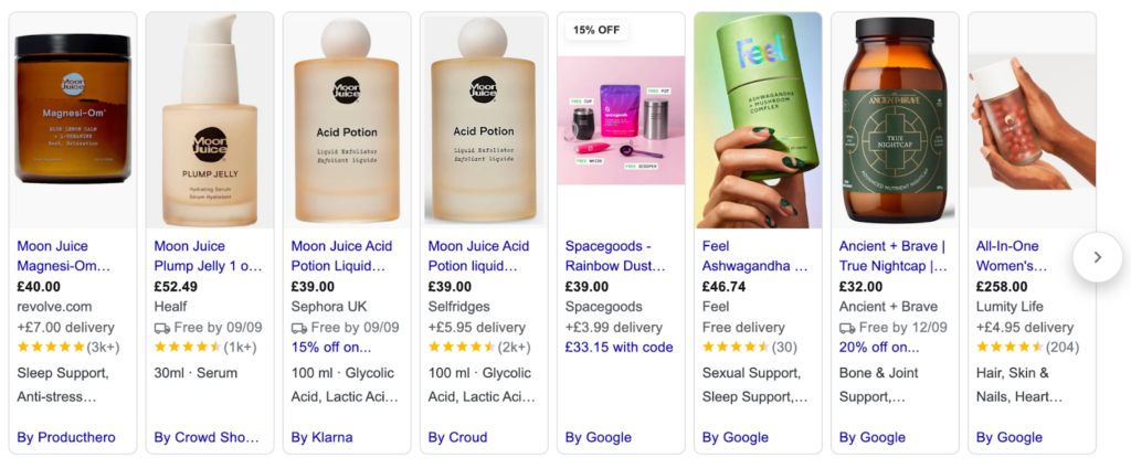 Google Shopping Example